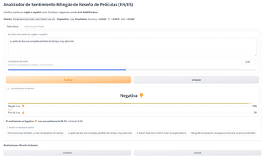 Analizador de sentimiento bilingüe con XLM-RoBERTa